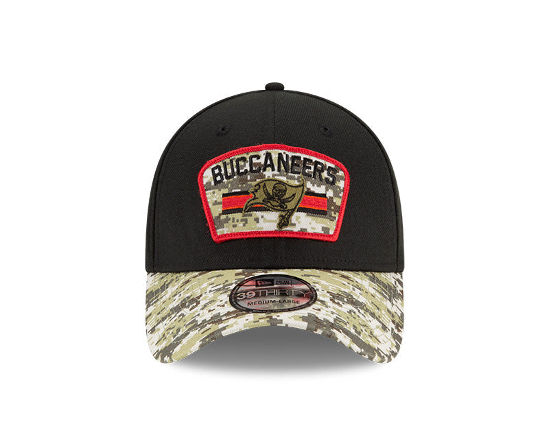 Tampa Bay Buccaneers New Era Black 2021 Salute to Service Primary Logo 39THIRTY Flex Hat for Men product image 3, provided