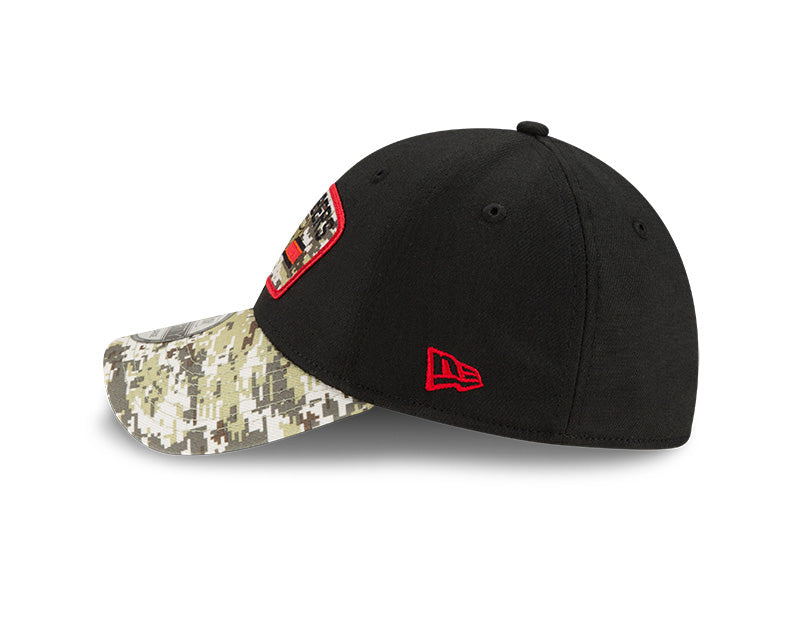 Tampa Bay Buccaneers New Era Black 2021 Salute to Service Primary Logo 39THIRTY Flex Hat for Men product image 4, provided