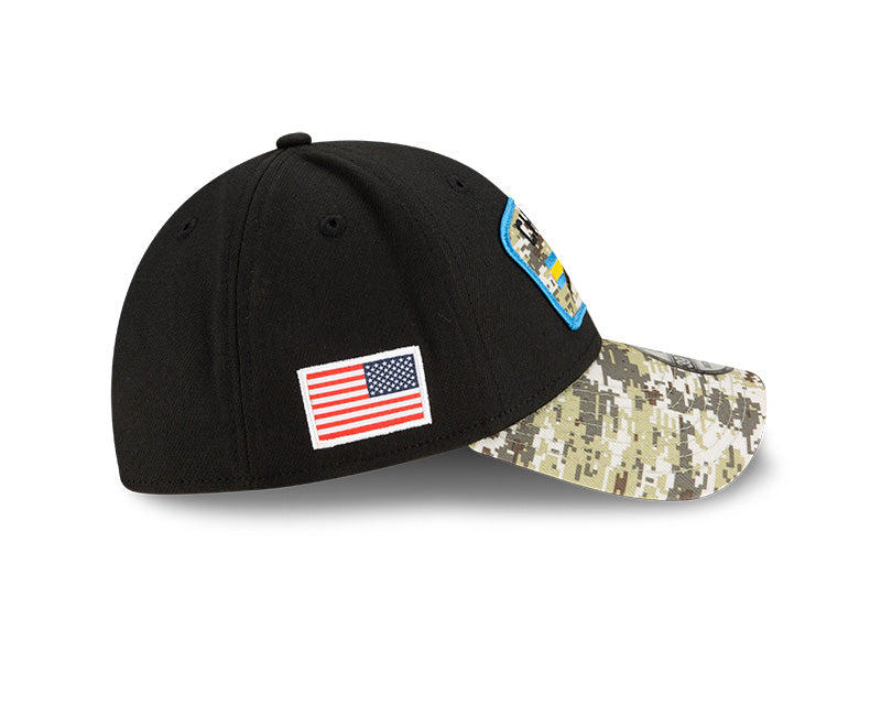 Los Angeles Chargers New Era Black 2021 Salute to Service Primary Logo 39THIRTY Flex Hat for Men product image 5, provided