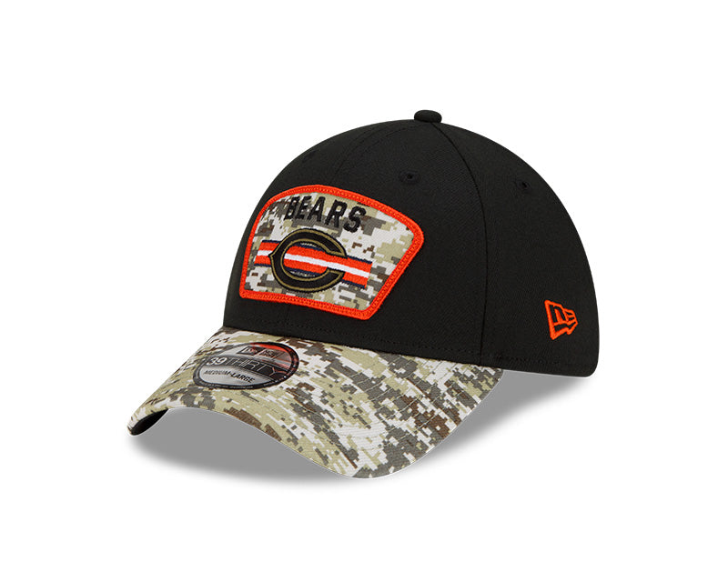 Chicago Bears New Era Black 2021 Salute to Service Primary Logo 39THIRTY Flex Hat for Men product image 3, provided for