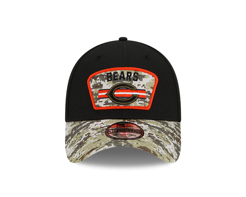 Chicago Bears New Era Black 2021 Salute to Service Primary Logo 39THIRTY Flex Hat for Men product image 2, provided for