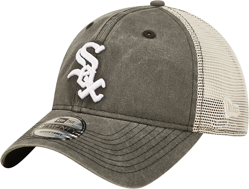 Chicago White Sox New Era Washed Trucker 9TWENTY Adjustable Snapback Hat product image 1, provided for visual reference and