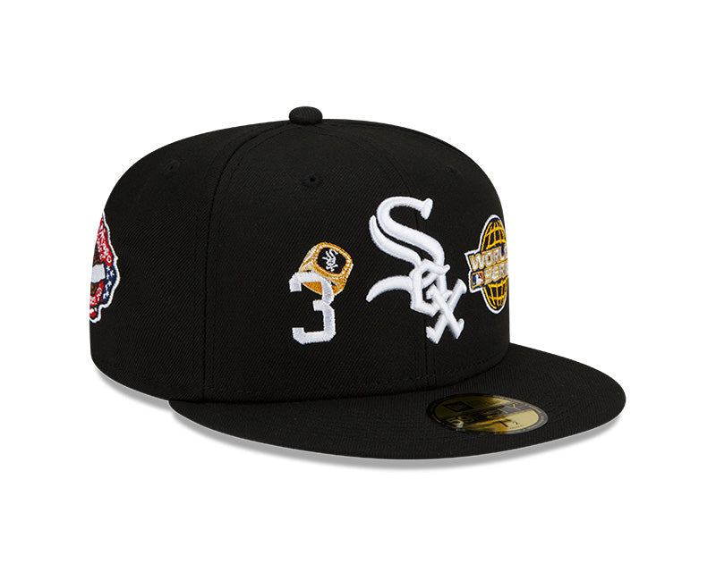 Chicago White Sox 3 Time World Series Champions Edition Black New Era 59FIFTY Fitted Hat product image 2, provided for