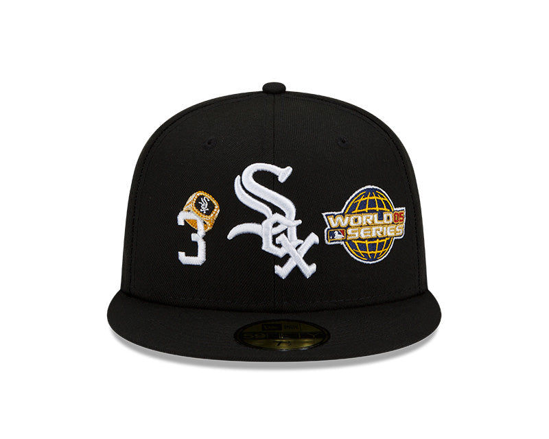 Chicago White Sox 3 Time World Series Champions Edition Black New Era 59FIFTY Fitted Hat product image 3, provided for