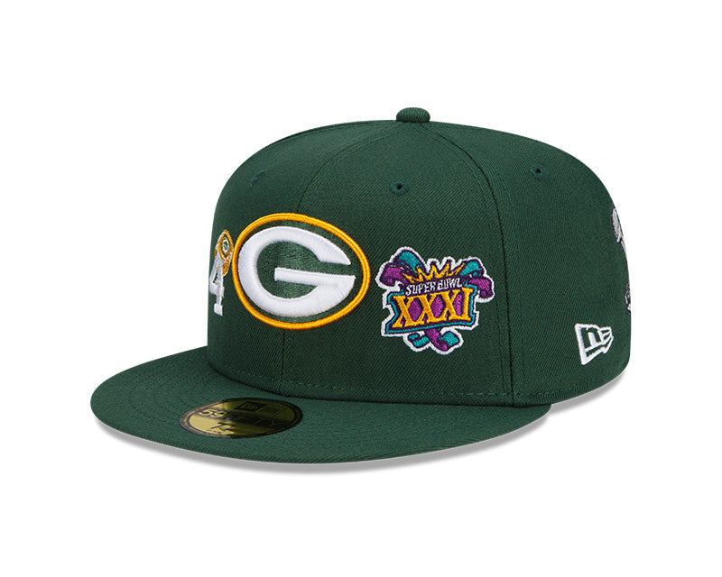 Green Bay Packers New Era Green 4 Time Champions 59FIFTY Fitted Hat product image 3, provided for visual reference and