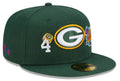 Green Bay Packers New Era Green 4 Time Champions 59FIFTY Fitted Hat product image 1, provided for visual reference and