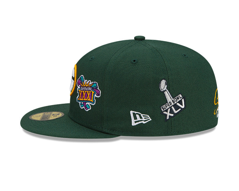 Green Bay Packers New Era Green 4 Time Champions 59FIFTY Fitted Hat product image 4, provided for visual reference and