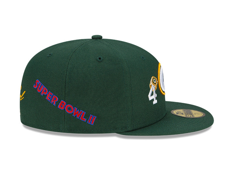 Green Bay Packers New Era Green 4 Time Champions 59FIFTY Fitted Hat product image 6, provided for visual reference and