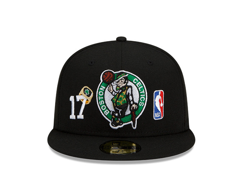 Boston Celtics 17 Time NBA Champions Edition Black New Era 59FIFTY Fitted Hat product image 3, provided for visual reference