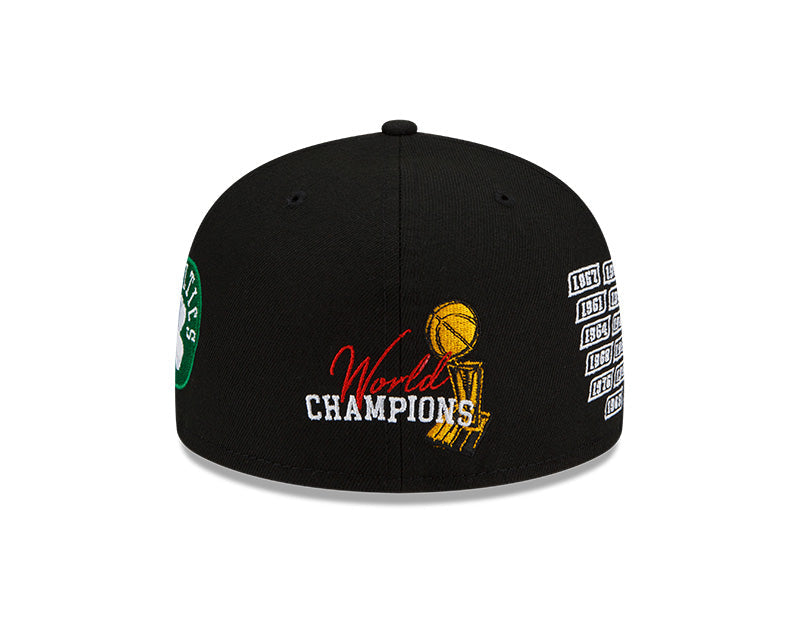 Boston Celtics 17 Time NBA Champions Edition Black New Era 59FIFTY Fitted Hat product image 5, provided for visual reference