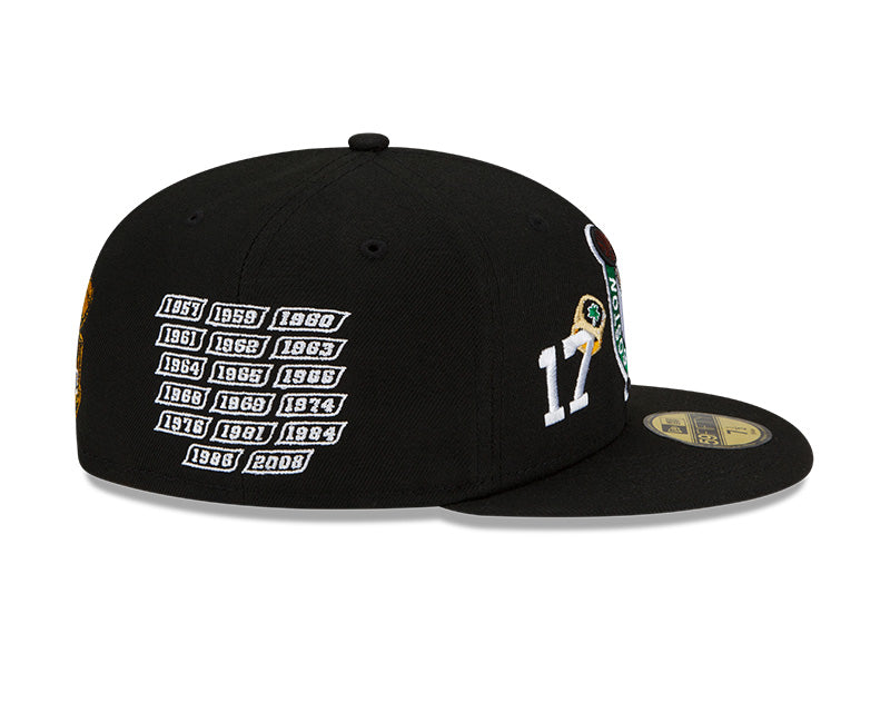 Boston Celtics 17 Time NBA Champions Edition Black New Era 59FIFTY Fitted Hat product image 6, provided for visual reference