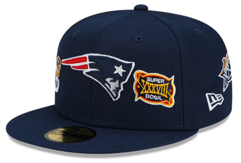 New England Patriots 6 Time Super Bowl Champions Edition Navy New Era 59FIFTY Fitted Hat product image 1, provided for