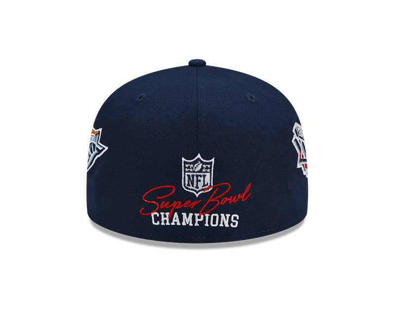 New England Patriots 6 Time Super Bowl Champions Edition Navy New Era 59FIFTY Fitted Hat product image 5, provided for