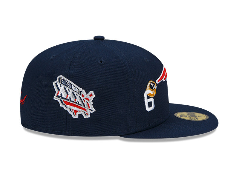 New England Patriots 6 Time Super Bowl Champions Edition Navy New Era 59FIFTY Fitted Hat product image 6, provided for