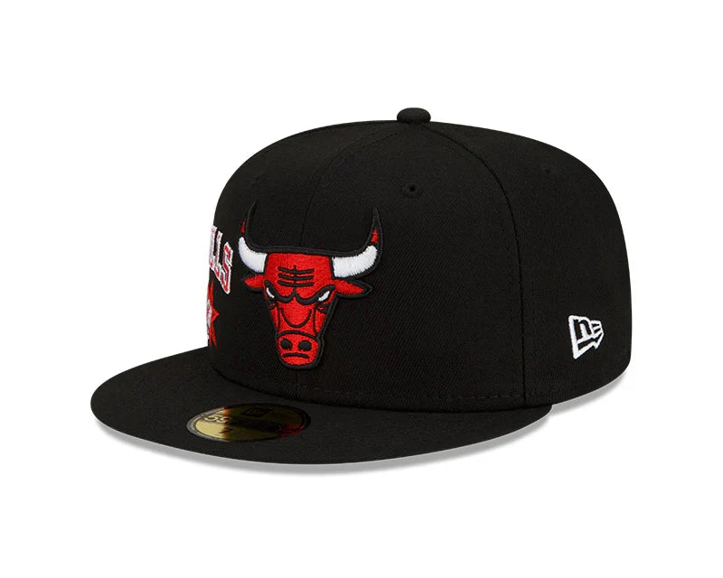 Chicago Bulls New Era Black Windy City Cluster 59FIFTY Fitted Hat product image 3, provided for visual reference and product