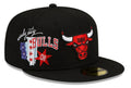 Chicago Bulls New Era Black Windy City Cluster 59FIFTY Fitted Hat product image 1, provided for visual reference and product