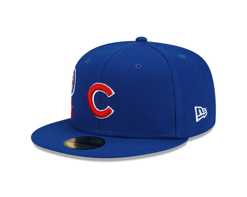 Chicago Cubs New Era Q4 Blue Windy City 59FIFTY Fitted Hat product image 2, provided for visual reference and product detail