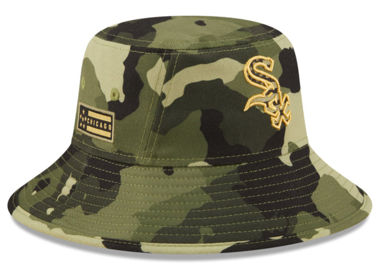 Chicago White Sox Camo 2022 Armed Forces Day Bucket Hat By New Era product image 1, provided for visual reference and