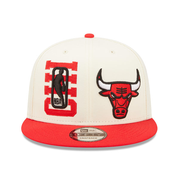 Chicago Bulls New Era 2022 NBA Draft 9FIFTY Snapback Adjustable Hat - Cream/Red product image 2, provided for visual