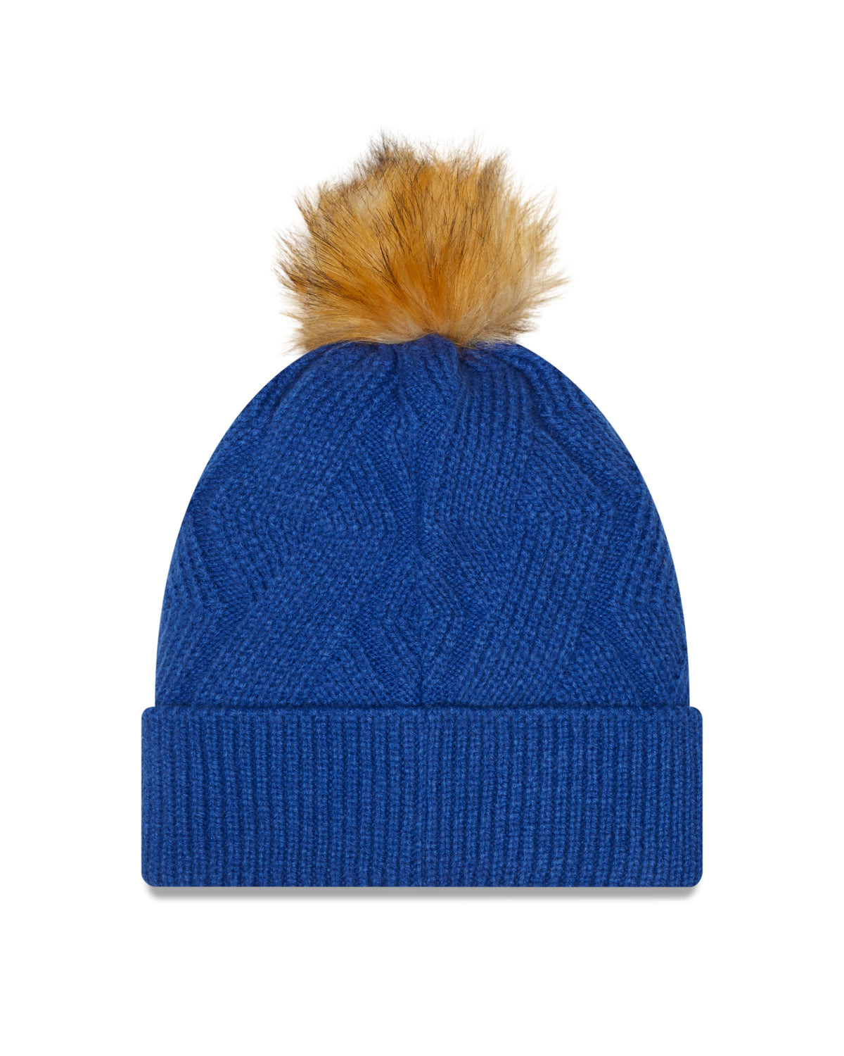Chicago Cubs New Era Royal Snowy Cuffed Knit Hat with Pom for Women product image 2, provided for visual reference and