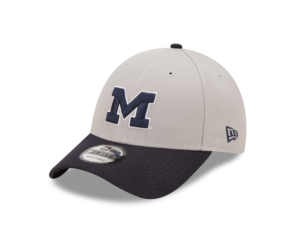 Michigan Wolverines Tide 2 Tone Gray/Navy NCAA New Era The League 9Forty Adjustable Hat product image 8, provided for visual