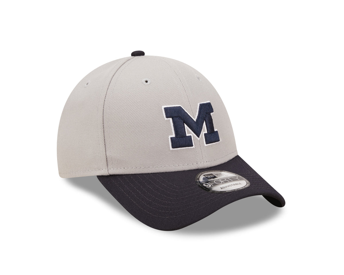 Michigan Wolverines Tide 2 Tone Gray/Navy NCAA New Era The League 9Forty Adjustable Hat product image 3, provided for visual