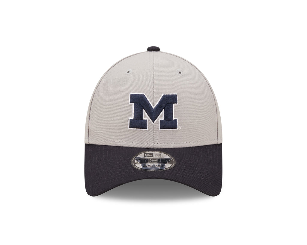 Michigan Wolverines Tide 2 Tone Gray/Navy NCAA New Era The League 9Forty Adjustable Hat product image 2, provided for visual