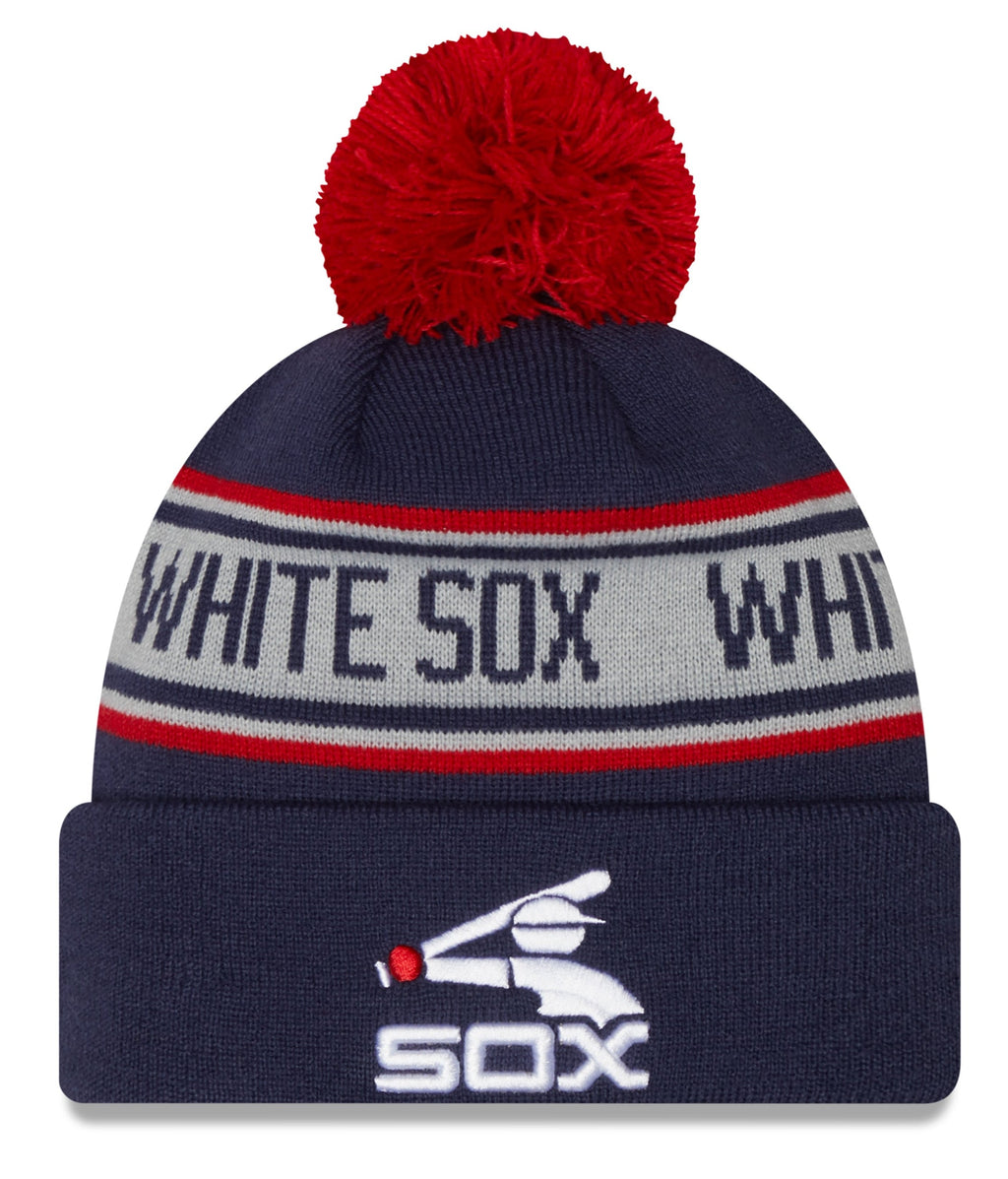 Child Chicago White Sox New Era Junior Cooperstown Collection Repeat Navy Cuffed Pom Knit Hat product image 1, provided for