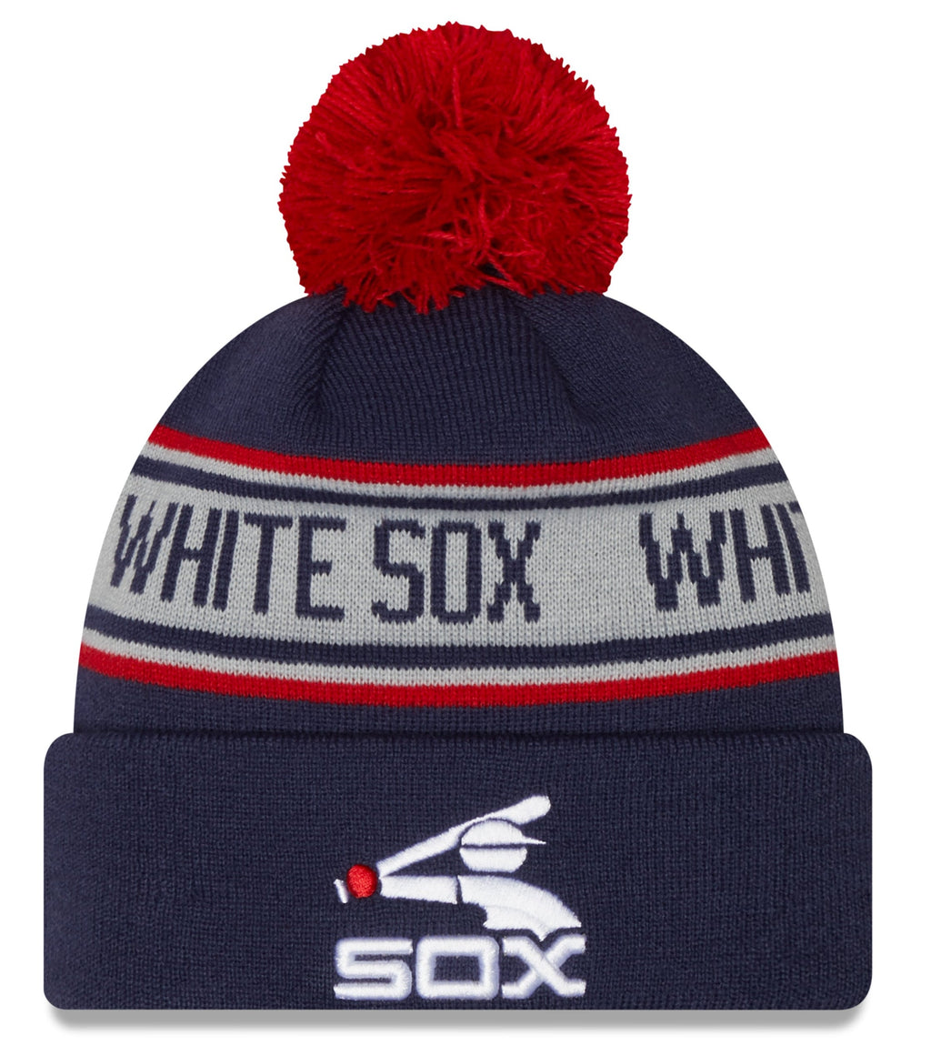 Youth Chicago White Sox New Era Junior Cooperstown Collection Repeat Navy Cuffed Pom Knit Hat product image 1, provided for
