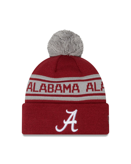 Alabama Crimson Tide NCAA New Era Crimson Repeat Cuffed Pom Knit Hat product image 2, provided for visual reference and