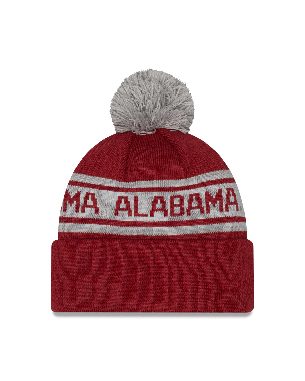 Alabama Crimson Tide NCAA New Era Crimson Repeat Cuffed Pom Knit Hat product image 3, provided for visual reference and