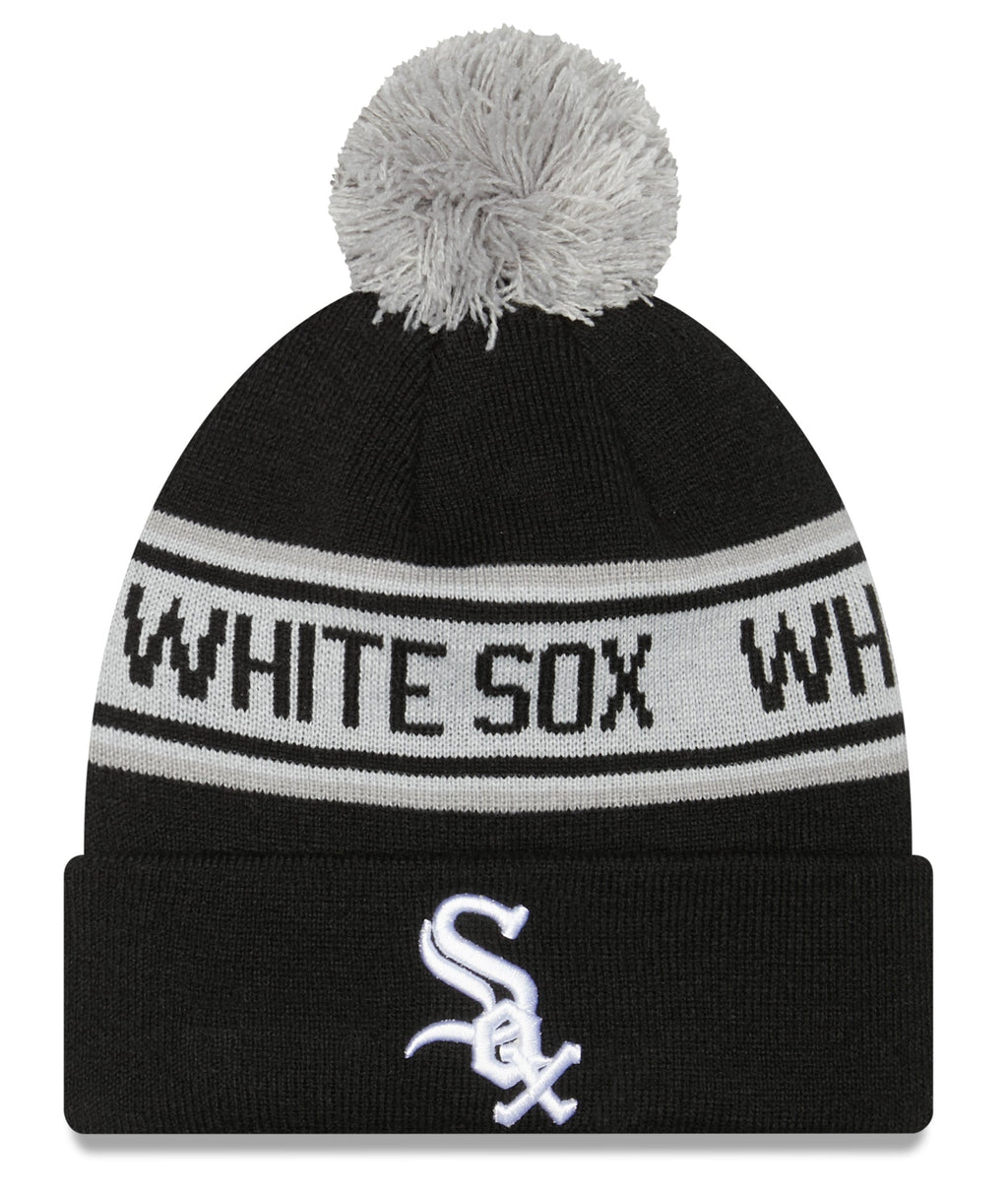 Youth Chicago White Sox New Era Junior Repeat Black Cuffed Pom Knit Hat product image 1, provided for visual reference and