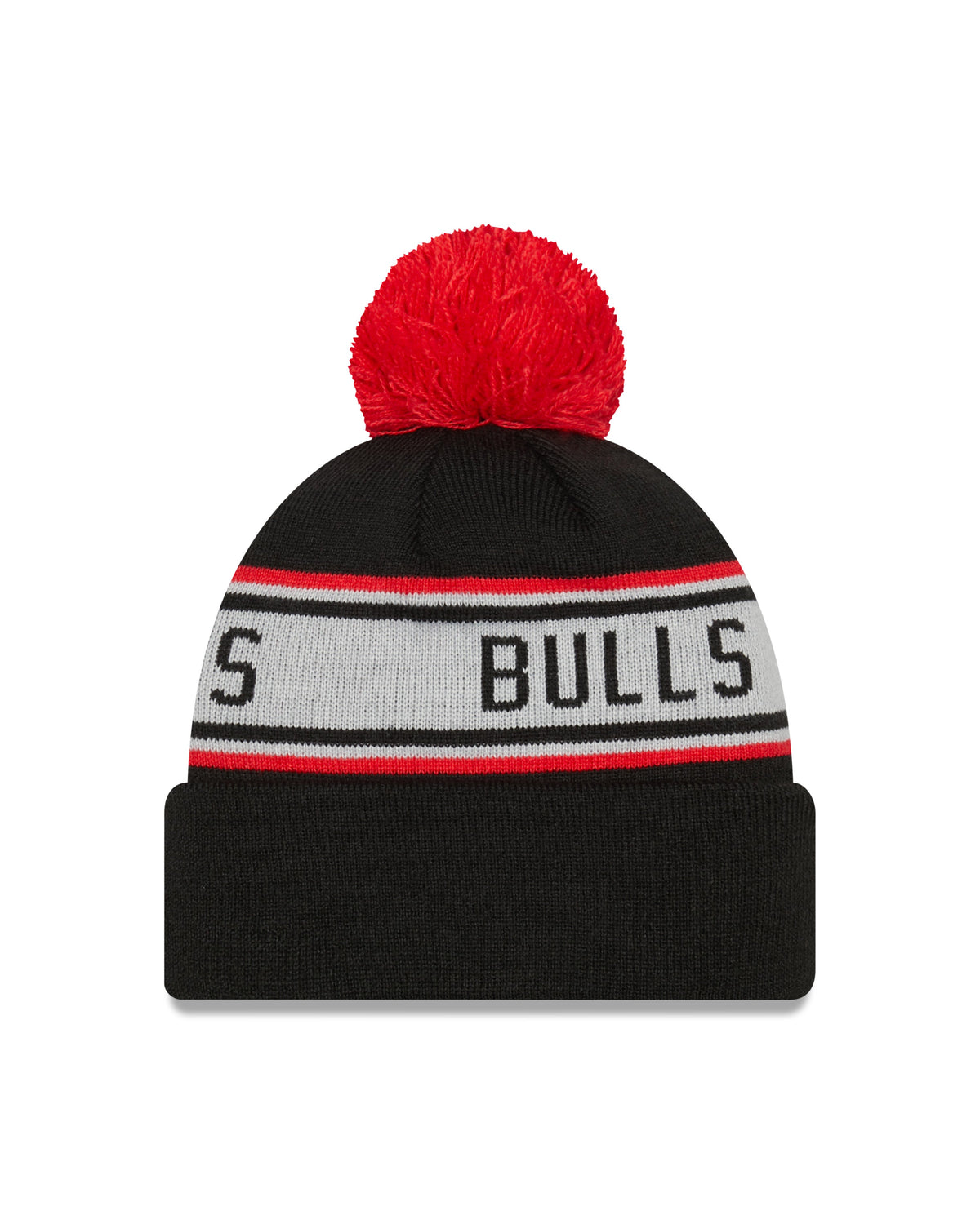 Child Chicago Bulls New Era Junior Black Repeat Navy Cuffed Pom Knit Hat product image 2, provided for visual reference and