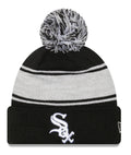 Chicago White Sox New Era Black Chilled Cuffed Pom Knit Hat product image 1, provided for visual reference and product