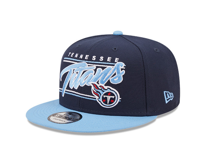 Tennessee Titans New Era Team Script 2 Tone 9FIFTY Snapback Hat product image 1, provided for visual reference and product