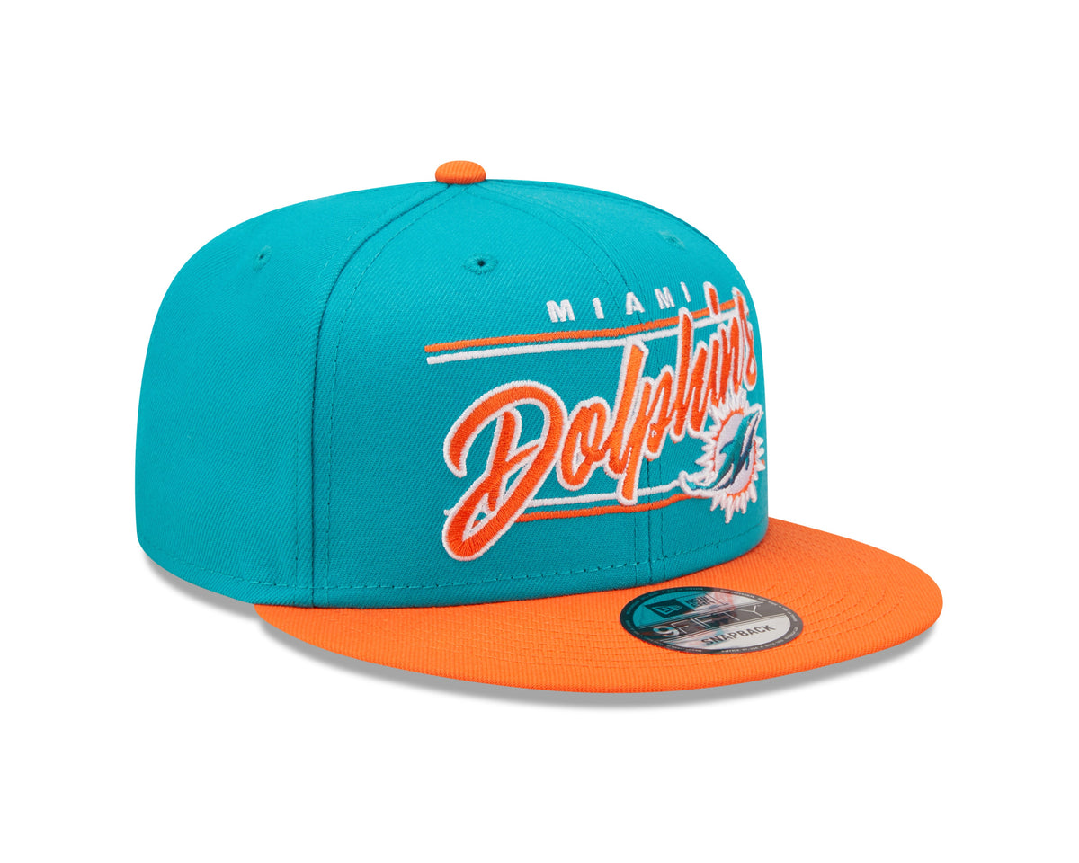 Miami Dolphins New Era Team Script 2 Tone 9FIFTY Snapback Hat product image 2, provided for visual reference and product