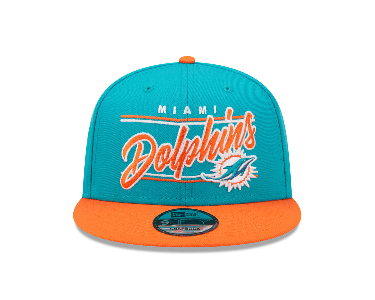Miami Dolphins New Era Team Script 2 Tone 9FIFTY Snapback Hat product image 3, provided for visual reference and product