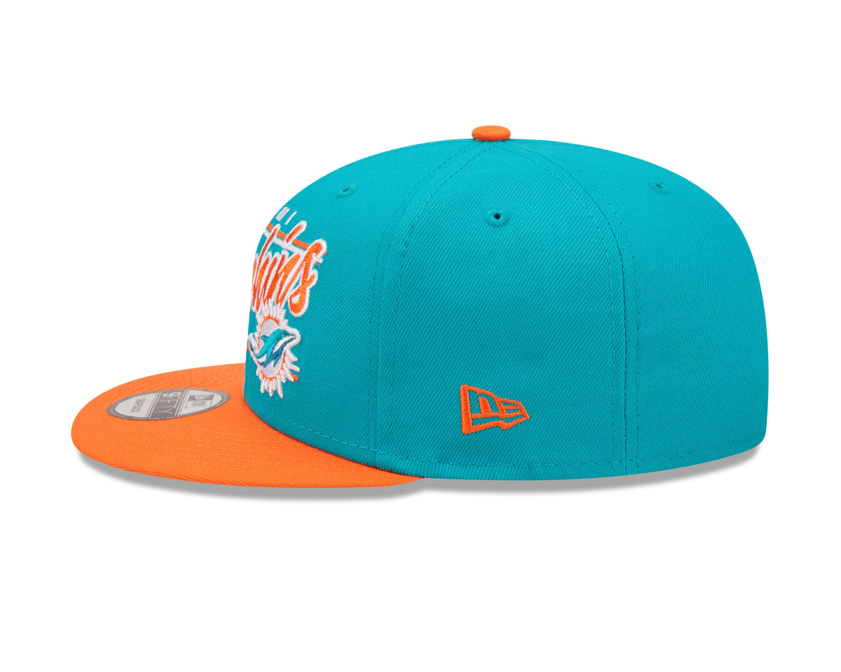 Miami Dolphins New Era Team Script 2 Tone 9FIFTY Snapback Hat product image 4, provided for visual reference and product