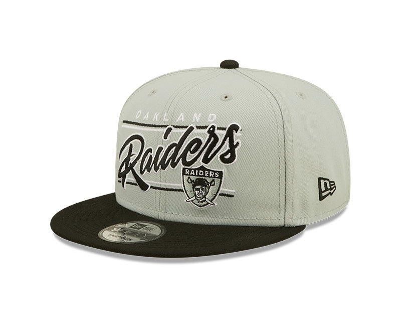 Oakland Raiders New Era Team Script 2 Tone 9FIFTY Snapback Hat product image 1, provided for visual reference and product