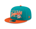 Miami Dolphins Historic Logo New Era Team Script 2 Tone 9FIFTY Snapback Hat product image 1, provided for visual reference