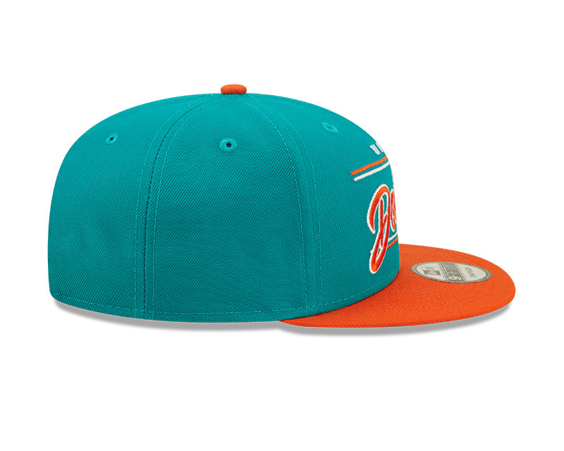 Miami Dolphins Historic Logo New Era Team Script 2 Tone 9FIFTY Snapback Hat product image 5, provided for visual reference