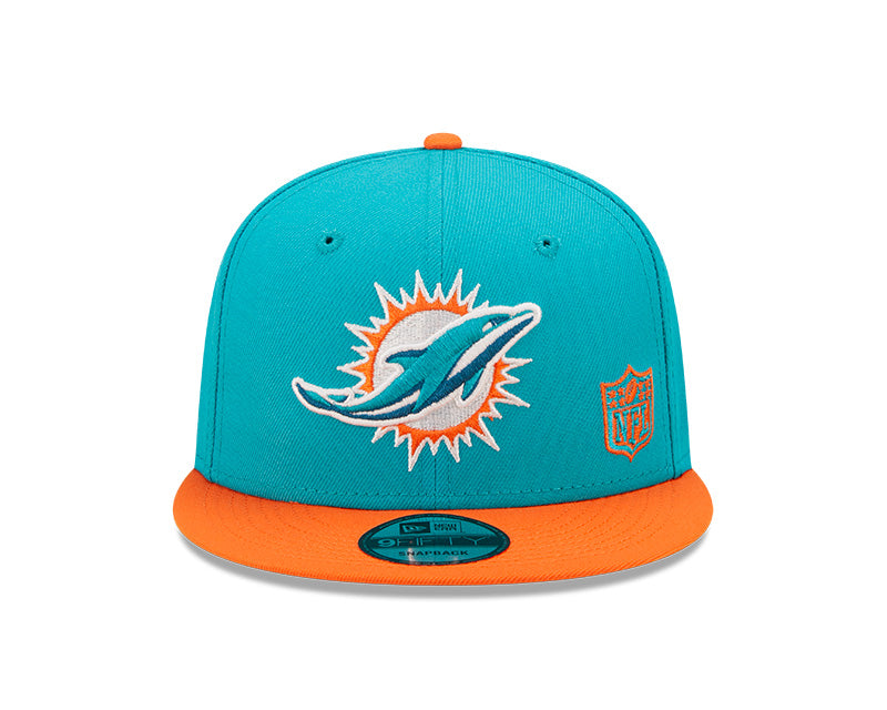 Miami Dolphins New Era 2 Tone League Flawless 9FIFTY Snapback Hat product image 2, provided for visual reference and product