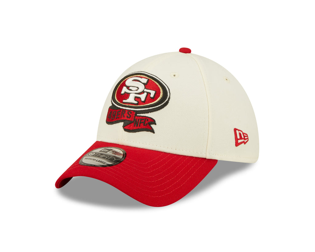 San Francisco 49ers New Era Cream/Red 2022 Sideline 39THIRTY Flex Hat for Men product image 3, provided for visual reference