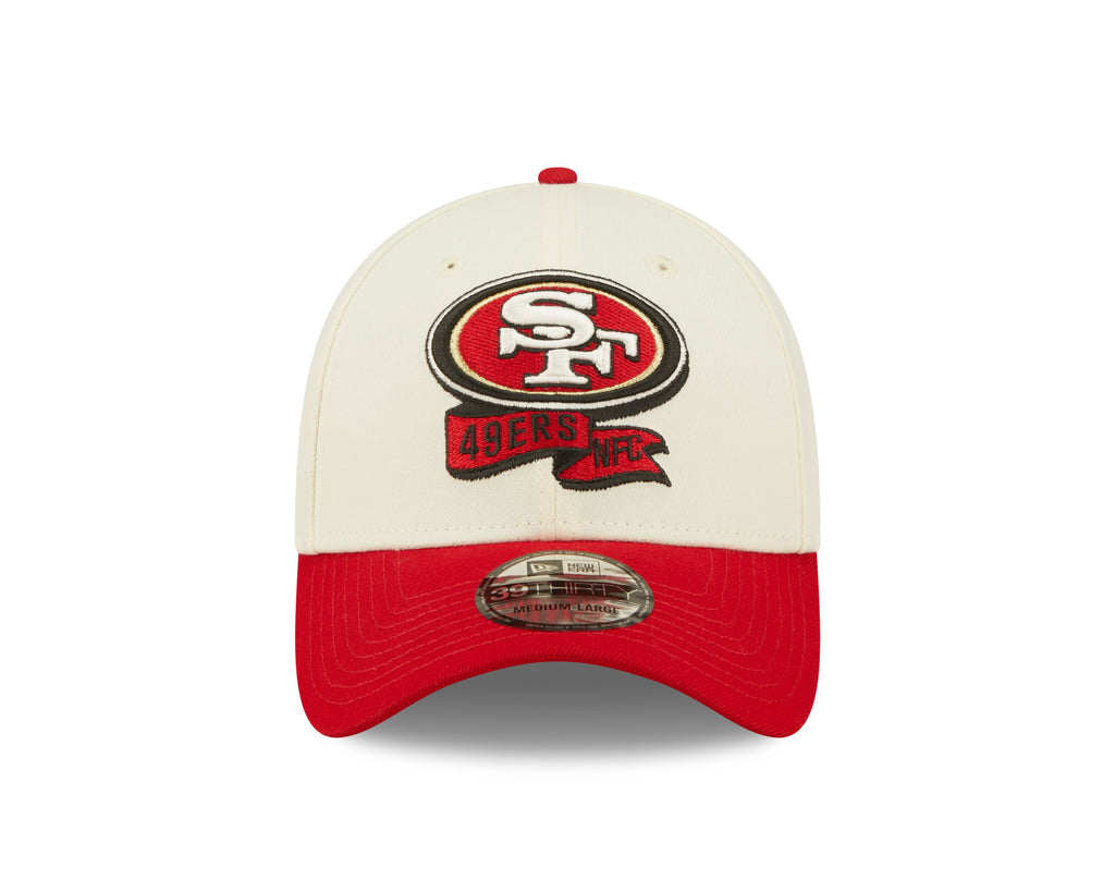 San Francisco 49ers New Era Cream/Red 2022 Sideline 39THIRTY Flex Hat for Men product image 2, provided for visual reference