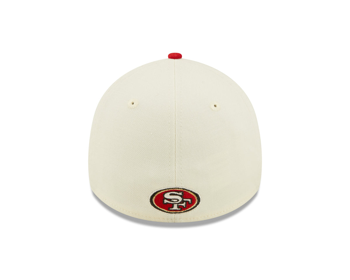 San Francisco 49ers New Era Cream/Red 2022 Sideline 39THIRTY Flex Hat for Men product image 6, provided for visual reference