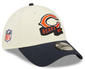 Chicago Bears Primary Logo New Era Cream/Navy 2022 Sideline 39THIRTY Flex Hat for Men product image 1, provided for visual