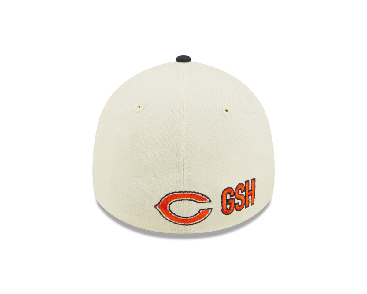 Chicago Bears Primary Logo New Era Cream/Navy 2022 Sideline 39THIRTY Flex Hat for Men product image 6, provided for visual