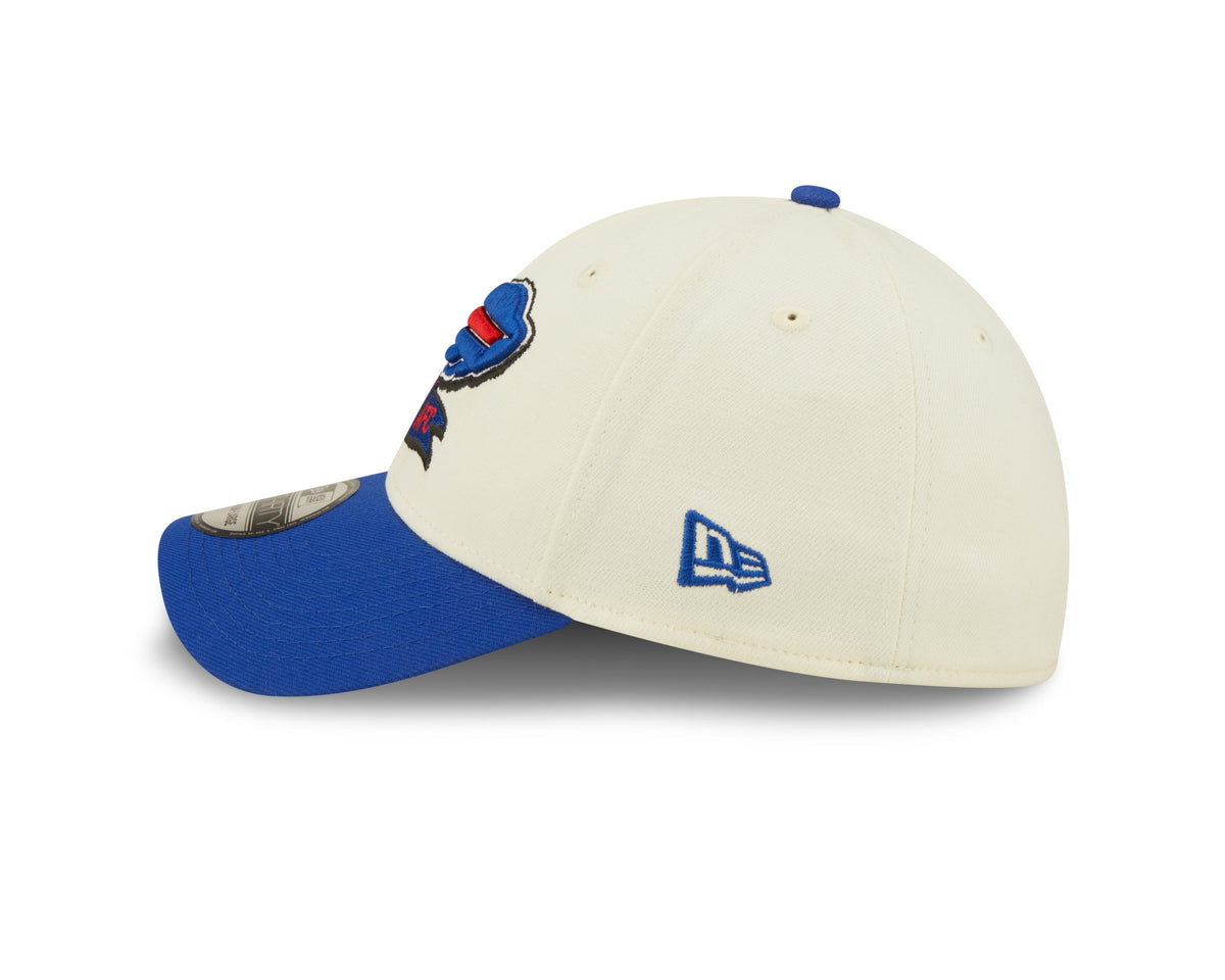 Buffalo Bills New Era Cream/Royal 2022 Sideline 39THIRTY Flex Hat for Men product image 5, provided for visual reference and