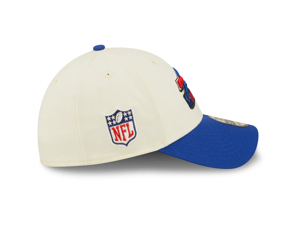 Buffalo Bills New Era Cream/Royal 2022 Sideline 39THIRTY Flex Hat for Men product image 4, provided for visual reference and