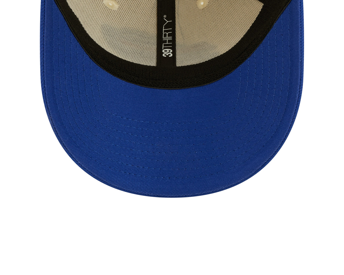 Buffalo Bills New Era Cream/Royal 2022 Sideline 39THIRTY Flex Hat for Men product image 7, provided for visual reference and